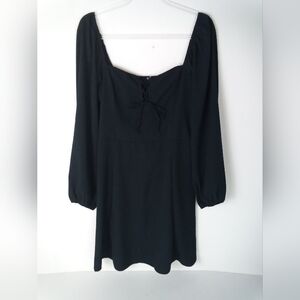 Abercrombie And Fitch Black Babydoll Dress Poof Sleeve Coquette Mini Size M